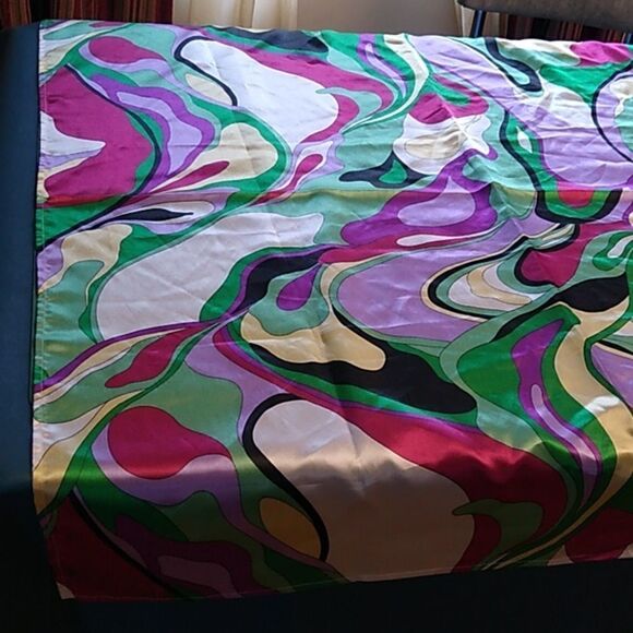 Dennis Basso 2X Polyester Abstract Scarf Cottagecore Kitsch Chic - Picture 6 of 6